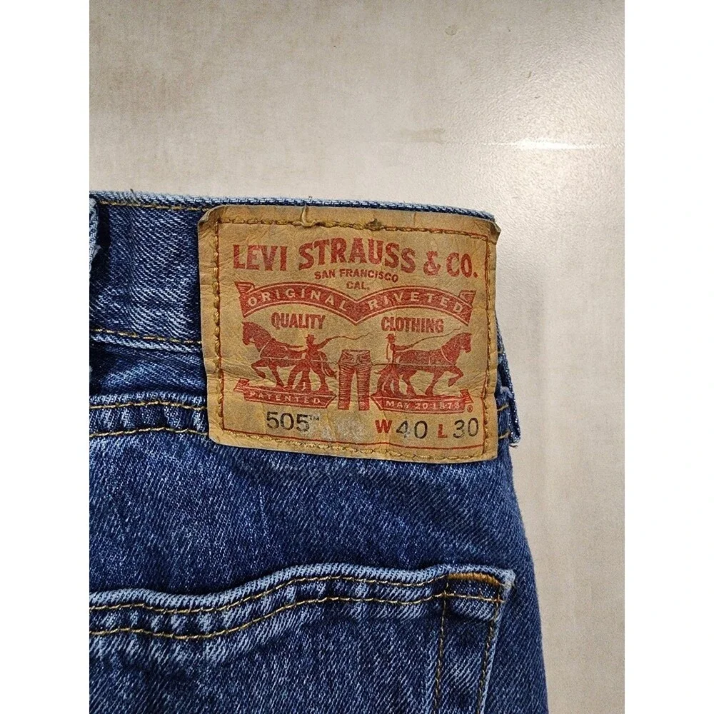 Levi's Mens 505 4721 Stonewash Regular Fit Straight Leg Denim Jeans Sz 40 x 30